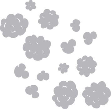 flat color illustration of smoke clouds png
