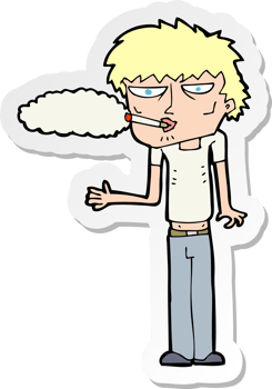 sticker of a cartoon smoker png