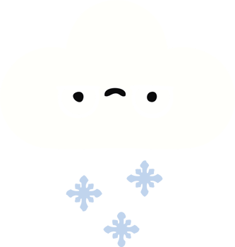 flat color retro cartoon of a snow cloud png