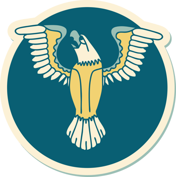 sticker of tattoo in traditional style of an american eagle png