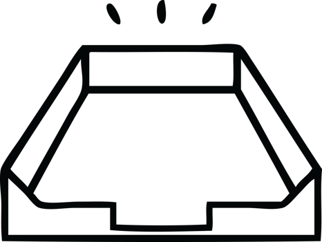 line drawing cartoon of a empty tray png