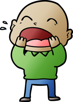 cartoon shouting bald man png