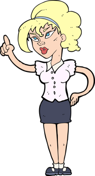 cartoon woman with idea png