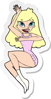 sticker of a cartoon woman in lingerie png
