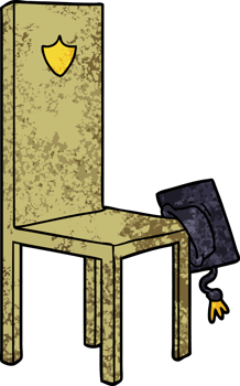 cartoon chair with graduate cap png