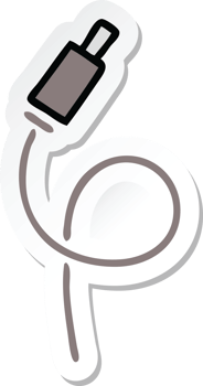 sticker of a cute cartoon audio wire png