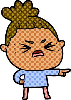 cartoon angry woman png