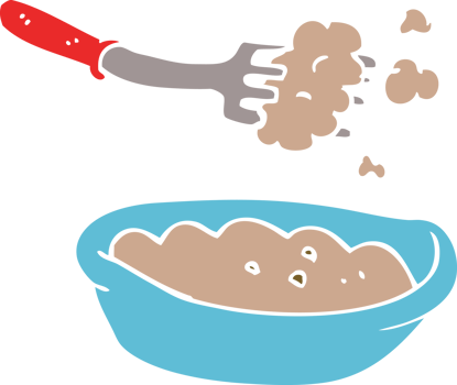 cartoon doodle bowl of food png