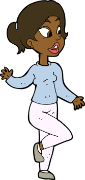 cartoon friendly woman waving png