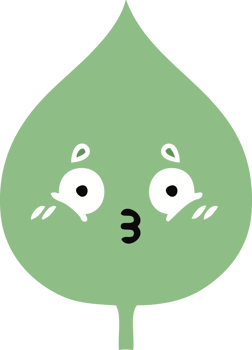 flat color retro cartoon of a expressional leaf png