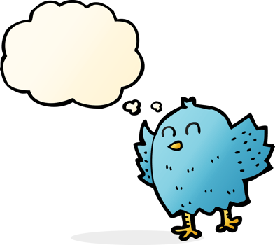 cartoon bird with thought bubble png