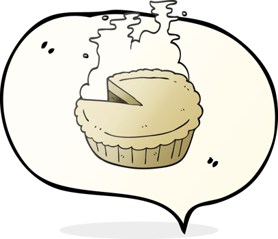 hand drawn speech bubble cartoon pie png