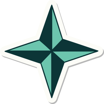 sticker of tattoo in traditional style of a star symbol png