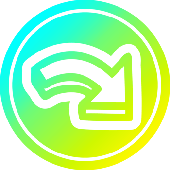 direction arrow circular icon with cool gradient finish png
