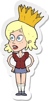 sticker of a cartoon person wearing crown png