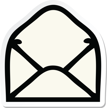 sticker of a cute cartoon paper envelope png