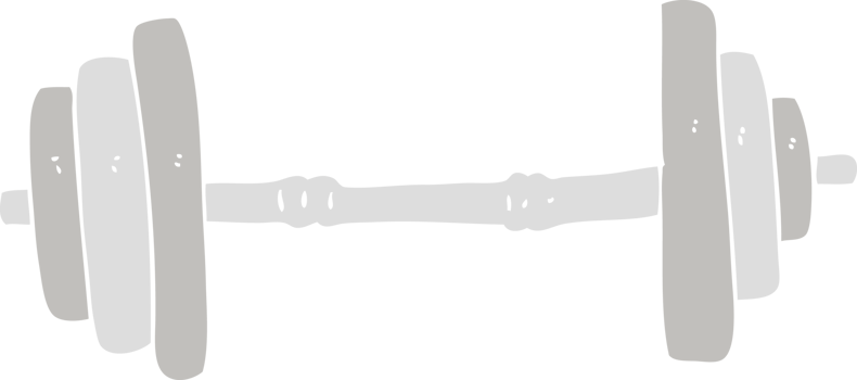 flat color illustration of barbell png