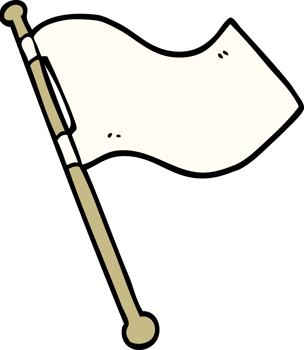 cartoon doodle white flag waving png