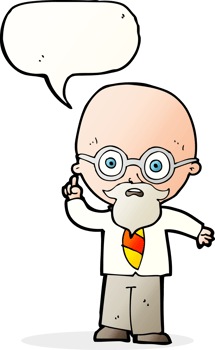 cartoon professor with speech bubble png