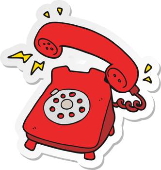 sticker of a cartoon ringing telephone png