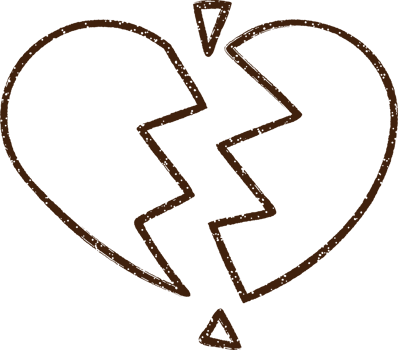 Broken Heart Charcoal Drawing png