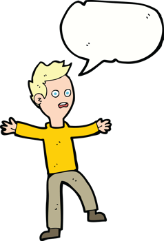 cartoon startled boy with speech bubble png