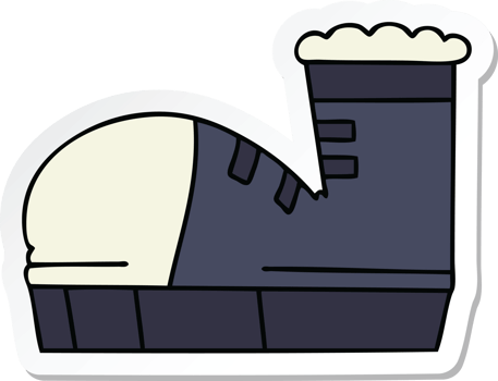 sticker of a quirky hand drawn cartoon sneaker png