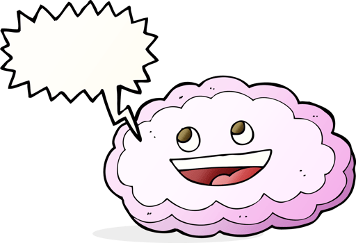 cartoon decorative cloud with speech bubble png