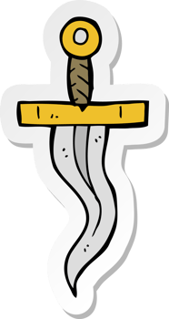 sticker of a cartoon dagger tattoo png