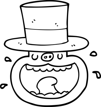 cartoon pig wearing top hat png