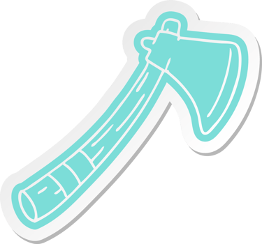 cartoon sticker of a garden axe png
