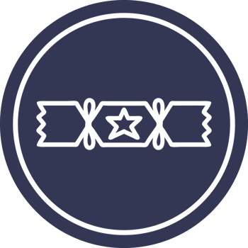christmas cracker circular icon symbol png