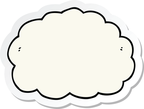 sticker of a cartoon cloud png