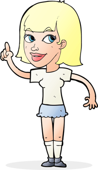 cartoon pretty girl with idea png