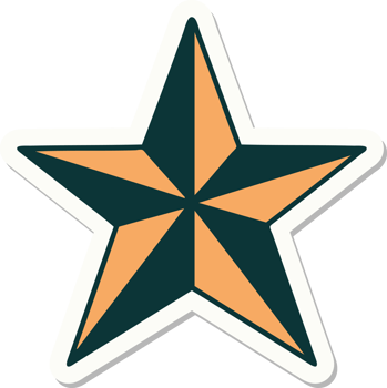 sticker of tattoo in traditional style of a star png