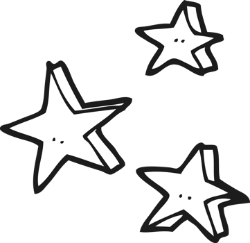 drawn black and white cartoon decorative doodle stars png