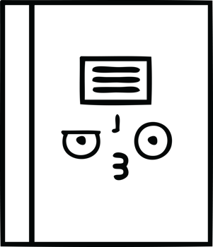 line drawing cartoon of a notebook png
