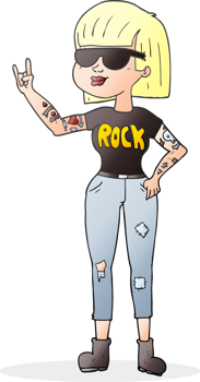 drawn cartoon rock woman png