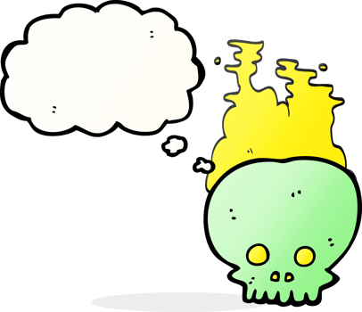 drawn thought bubble cartoon steaming skull png