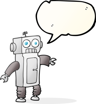 drawn speech bubble cartoon robot png