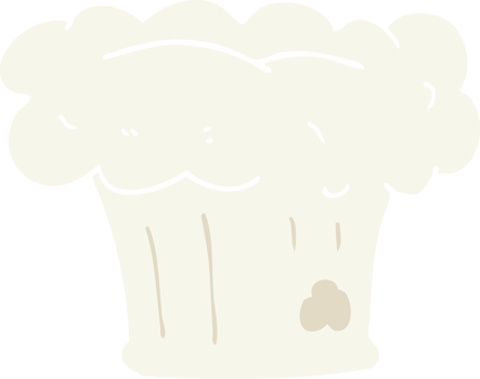 flat color illustration of bakers hat png