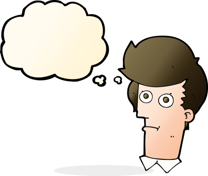cartoon staring face with thought bubble png
