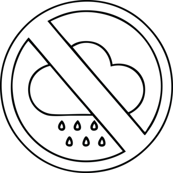 line drawing cartoon of a no rain allowed sign png