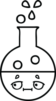 line drawing cartoon of a test tube png