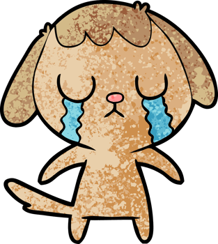 cute cartoon dog crying png