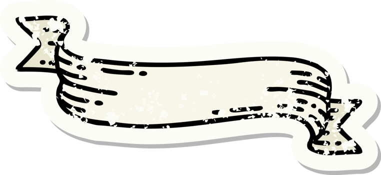 distressed sticker tattoo in traditional style of a banner png