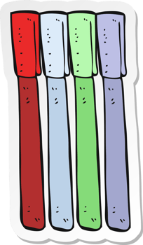 sticker of a cartoon pens png