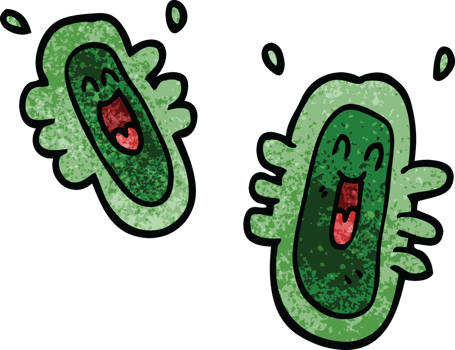 cartoon doodle happy germs png