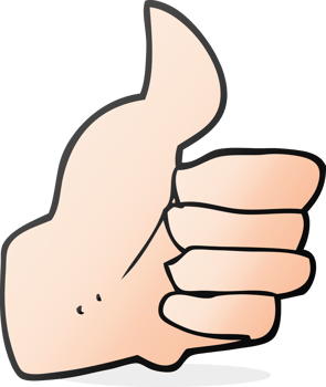 hand drawn cartoon thumbs up symbol png