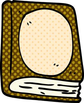 cartoon doodle old leather book png